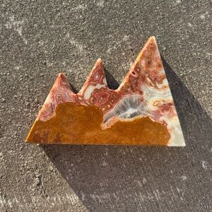 Polished Agate Onyx Druzy Mountain Triangular Slab Crystal Rock Lace Agate